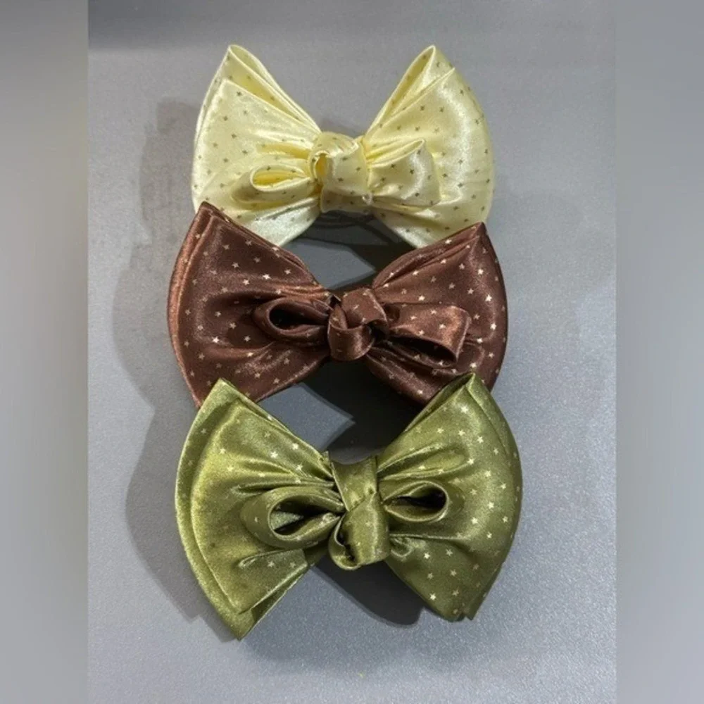 NEW‎ Hair Accessories set of 3 cream green brown